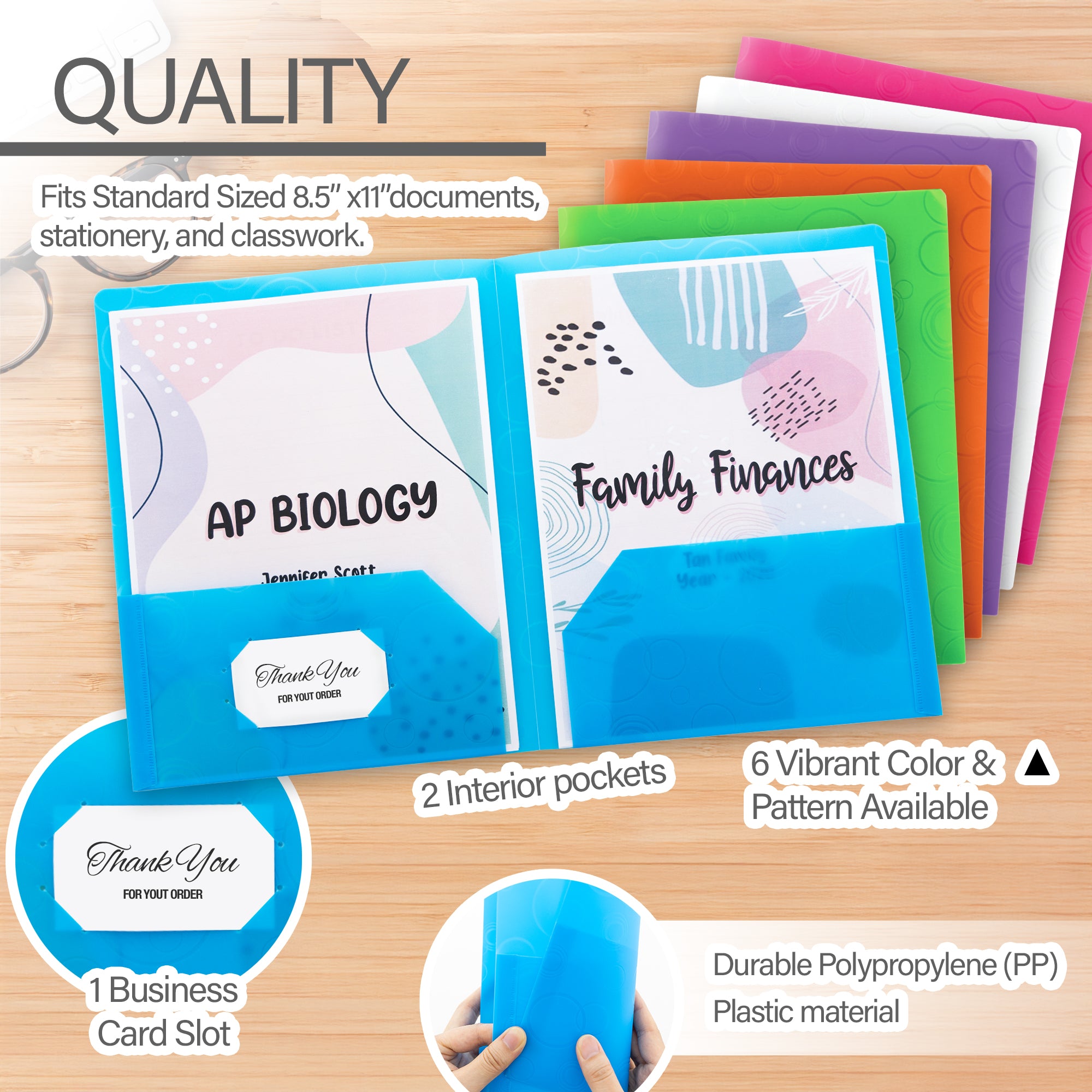 Bubble Embossed 2-Pocket Poly Portfolio