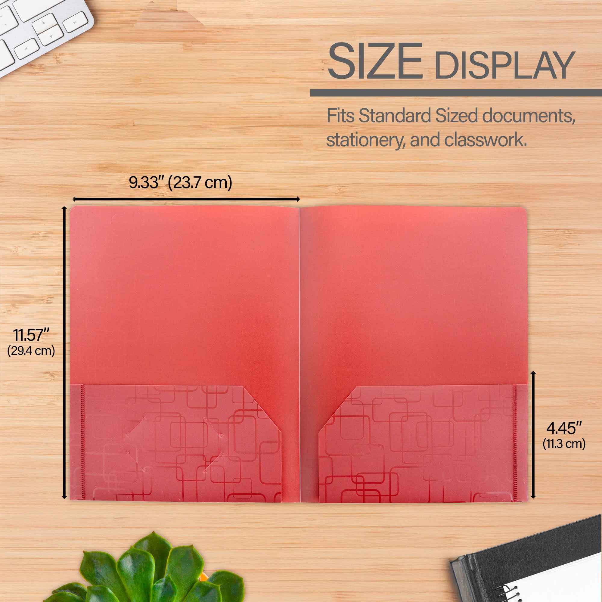 Cubic Embossed 2-Pocket Poly Portfolio