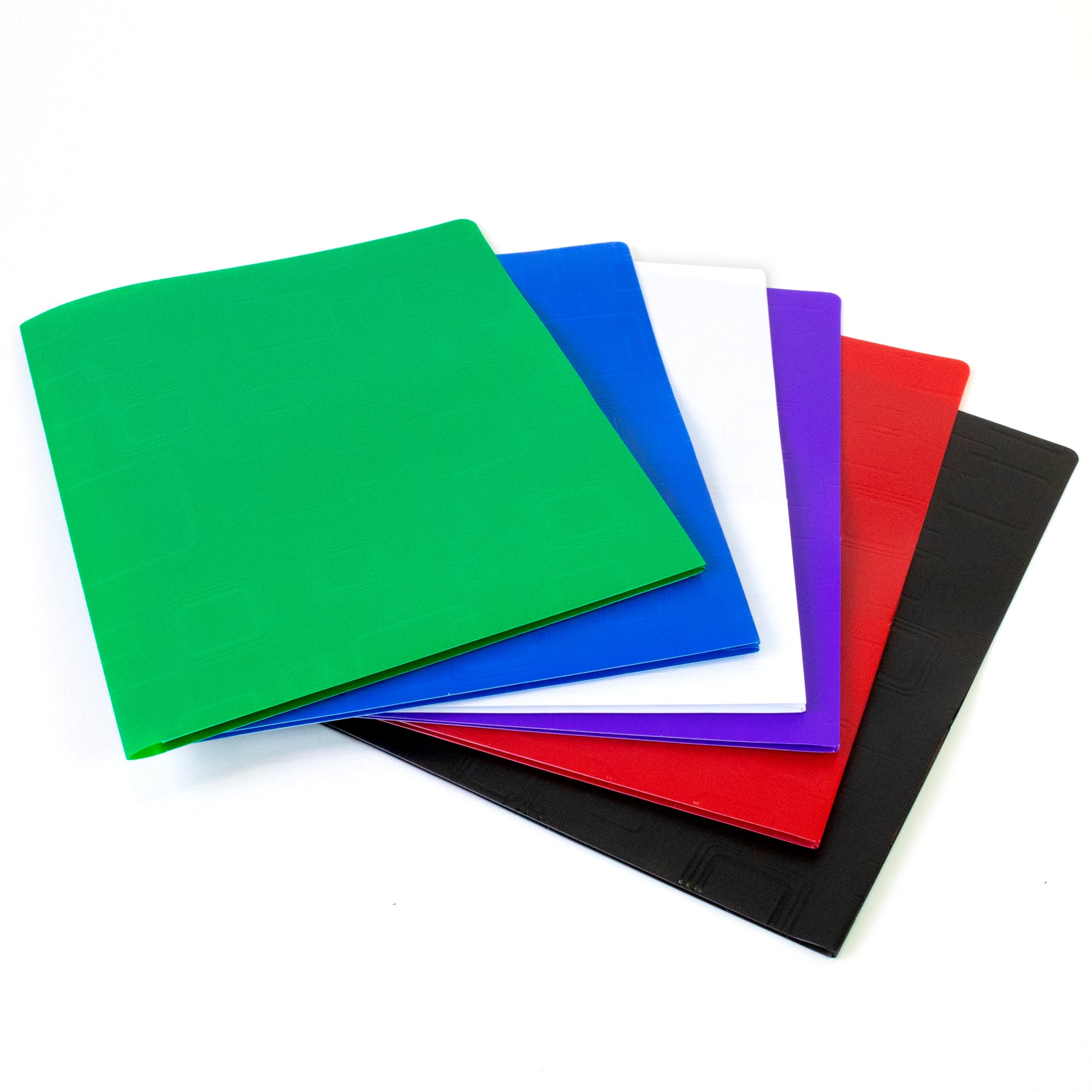 Cubic Embossed 2-Pocket Poly Portfolio