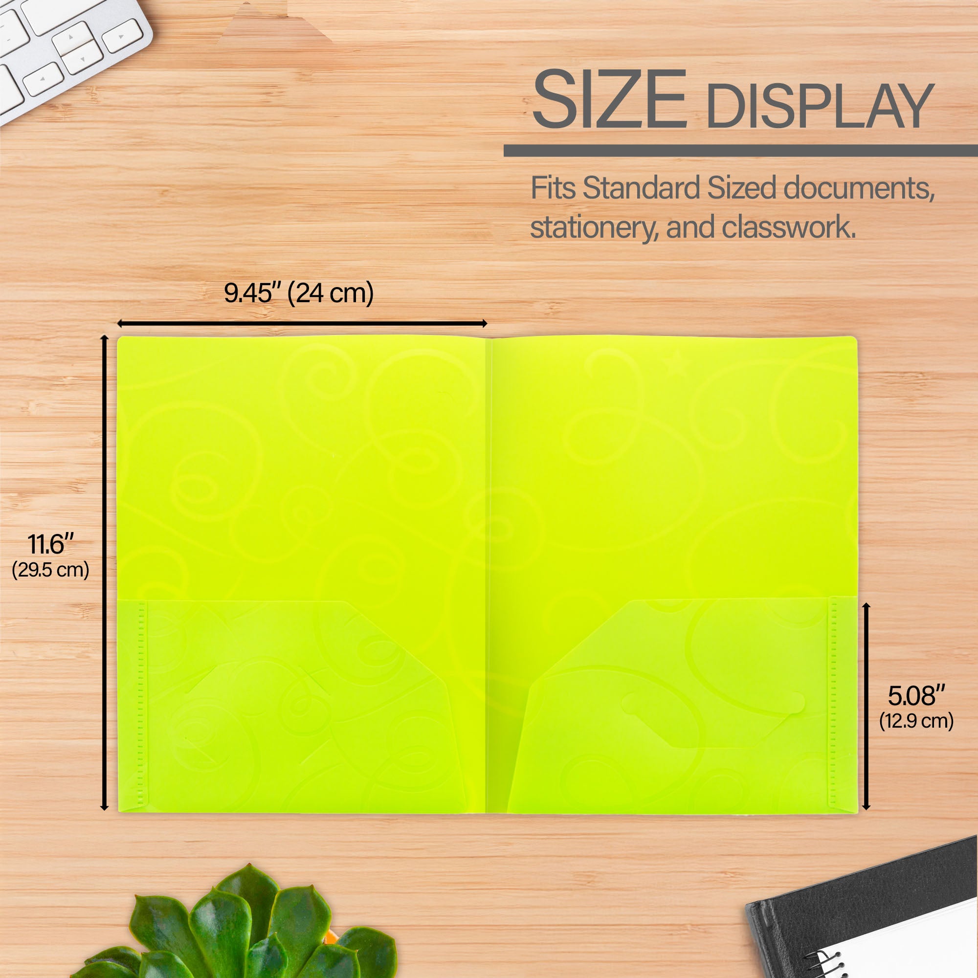 Swirl Embossed 2-Pocket Poly Portfolio