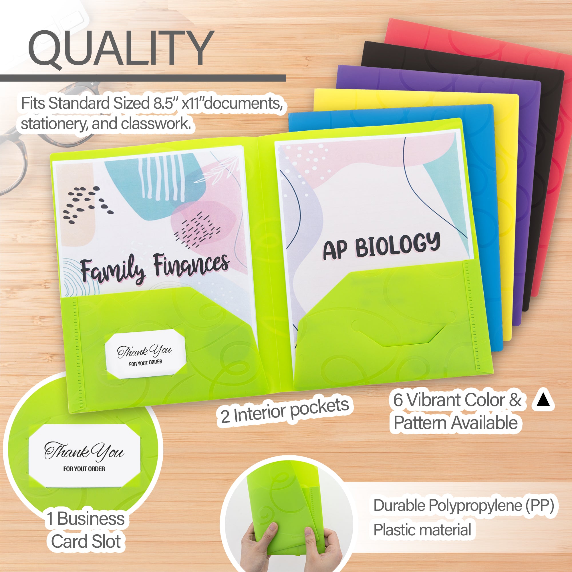 Swirl Embossed 2-Pocket Poly Portfolio