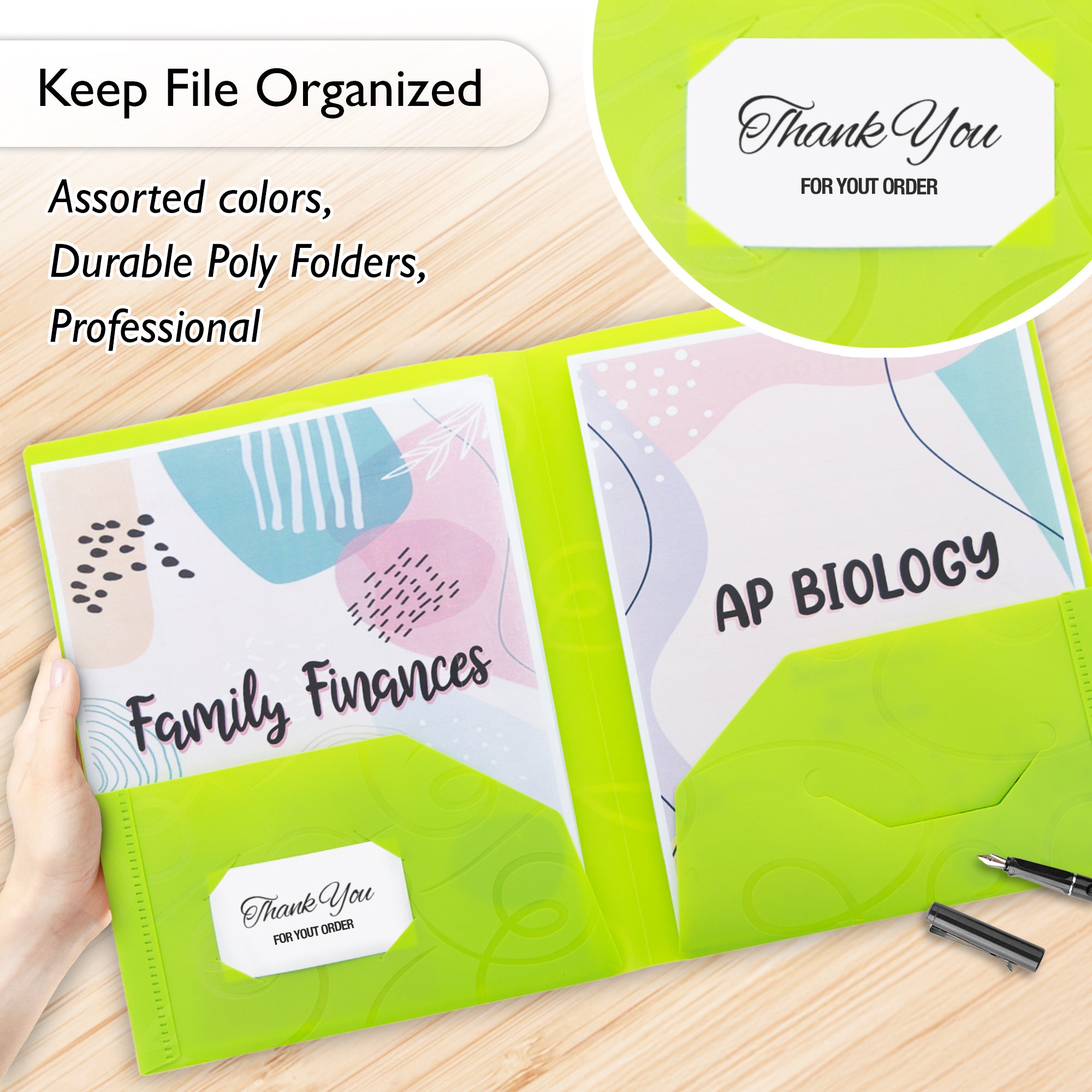 Swirl Embossed 2-Pocket Poly Portfolio