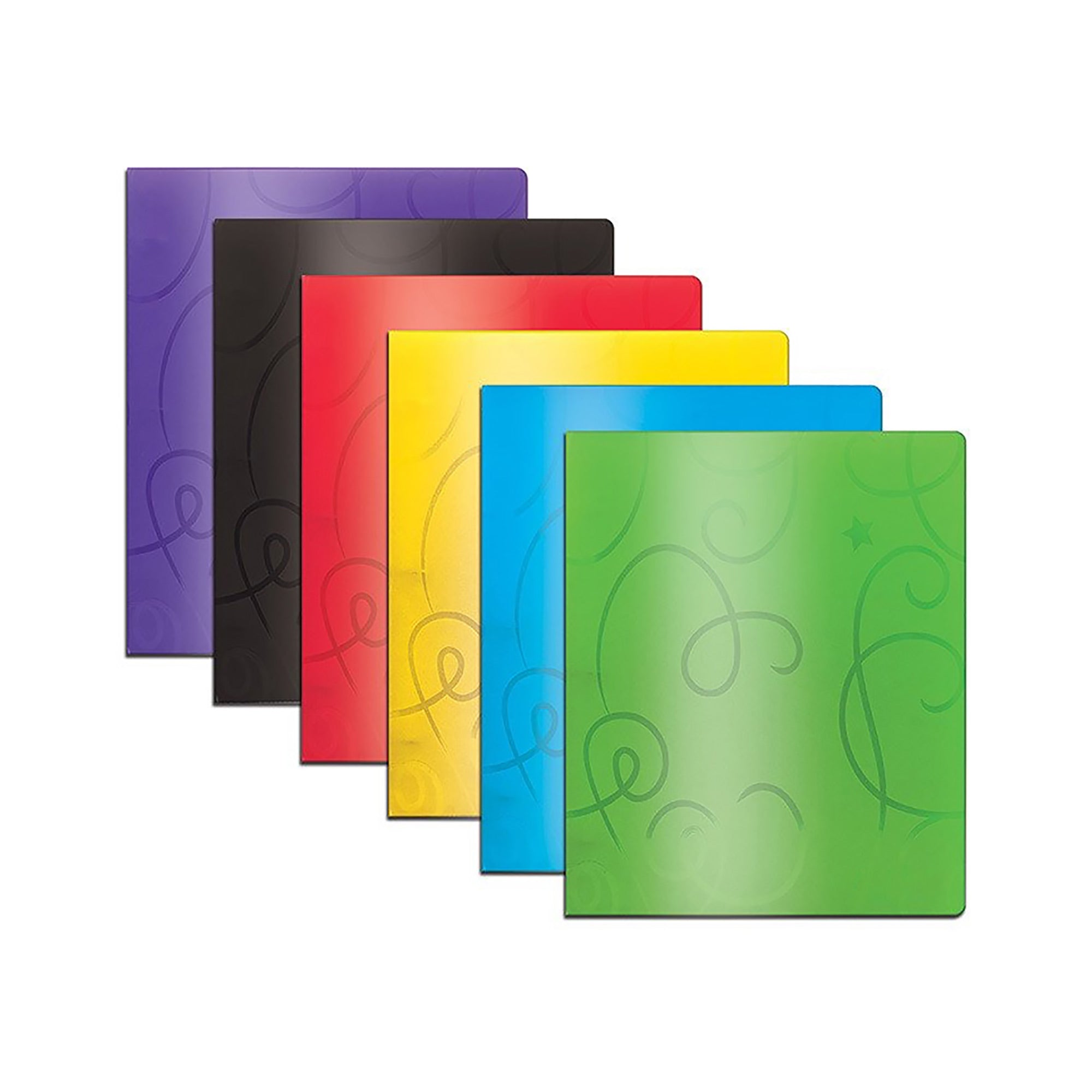 Swirl Embossed 2-Pocket Poly Portfolio