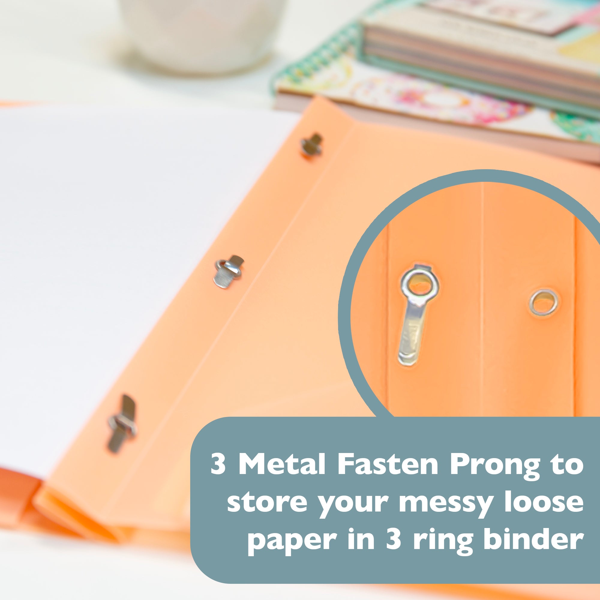 Pastel Color 2-Pocket Poly Portfolio w/ 3 Prongs