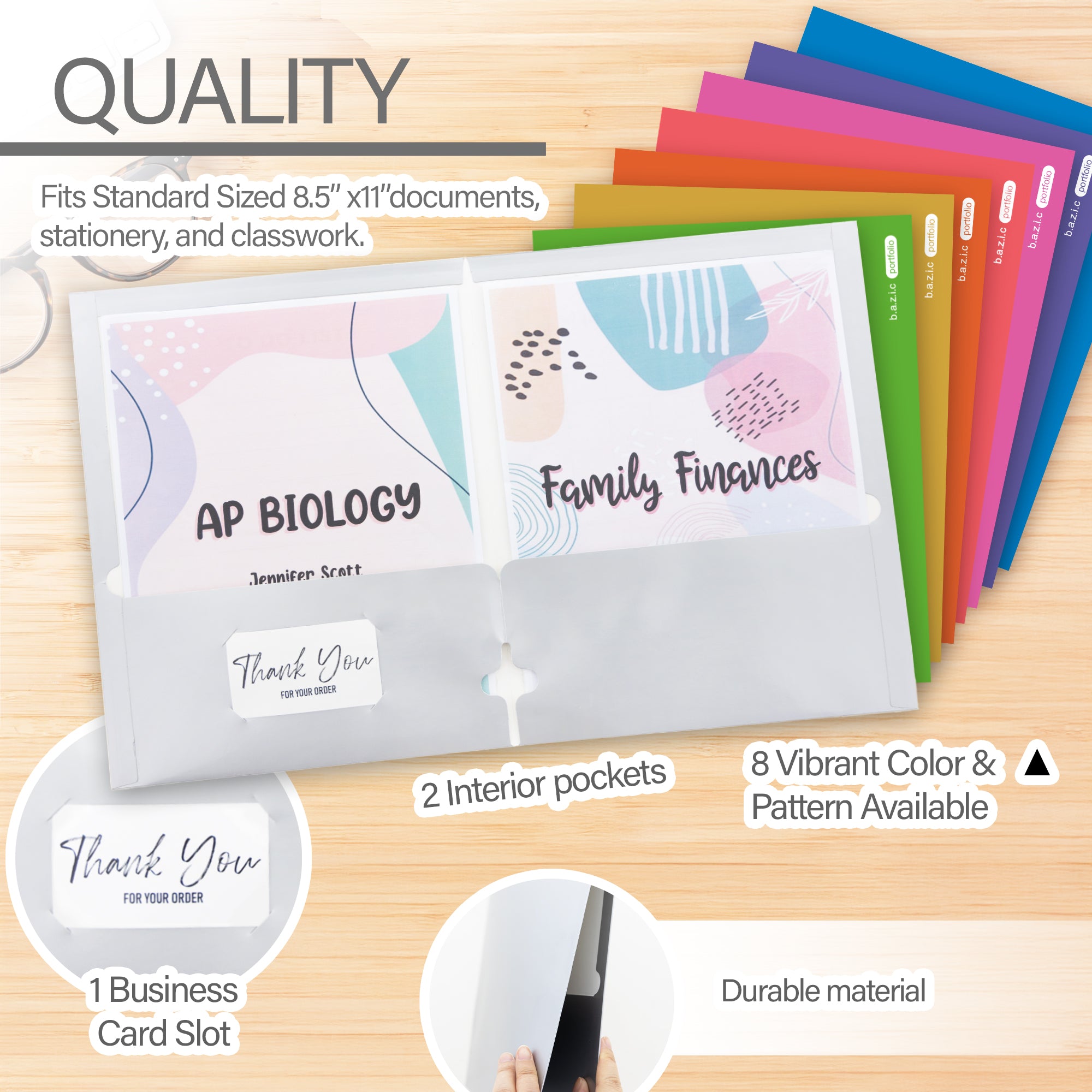 Metallic Color 2-Pocket Portfolios