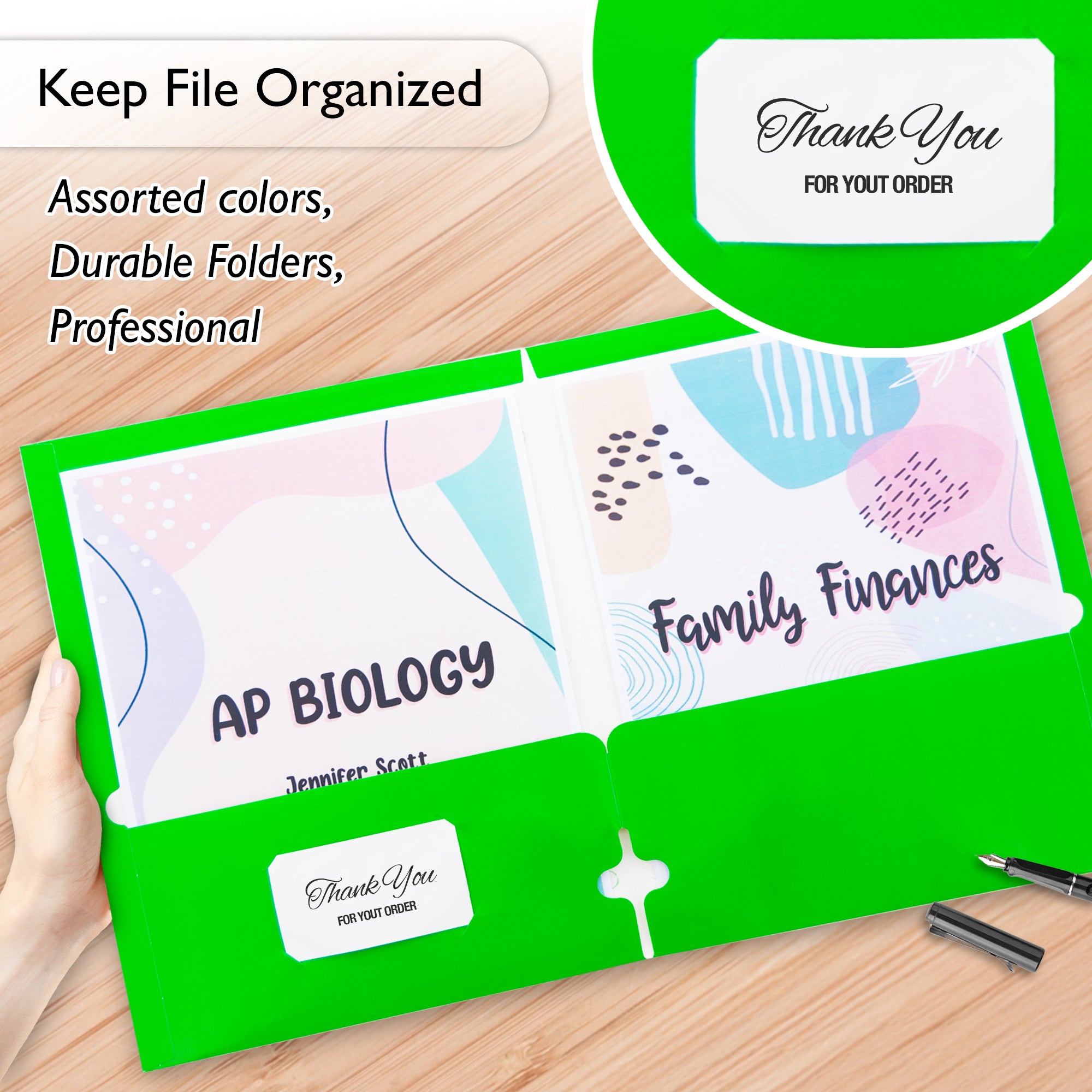 Glossy Laminated Classic Color 2-Pockets Portfolios