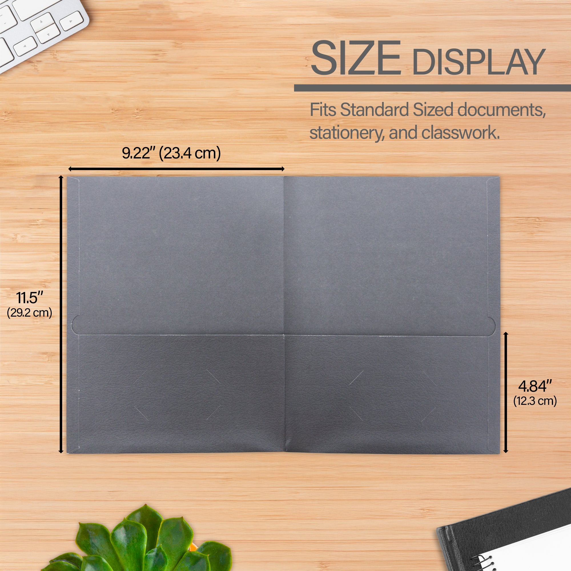 Premium Black Color 2-Pocket Portfolio (25/Box)