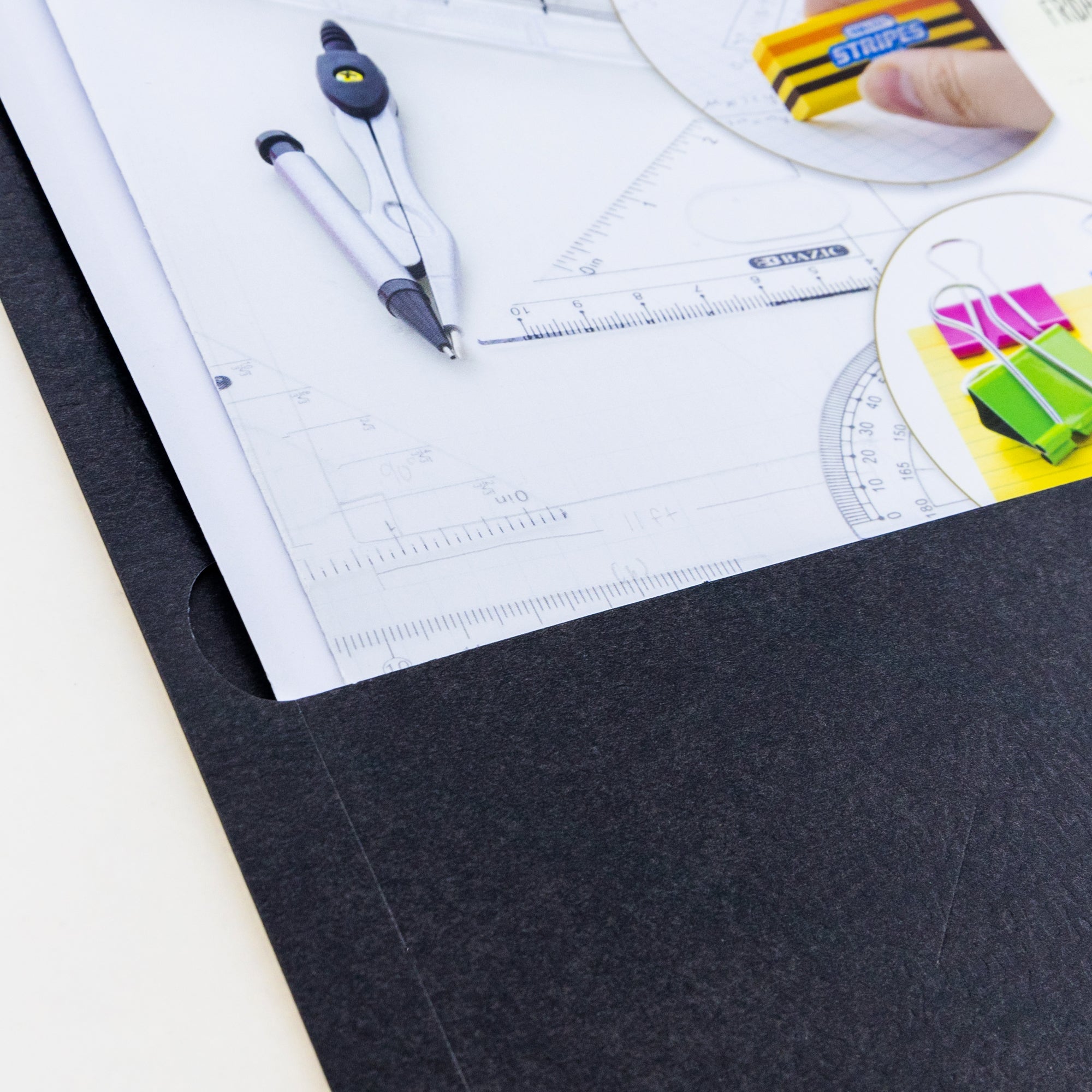 Premium Black Color 2-Pocket Portfolio (25/Box)