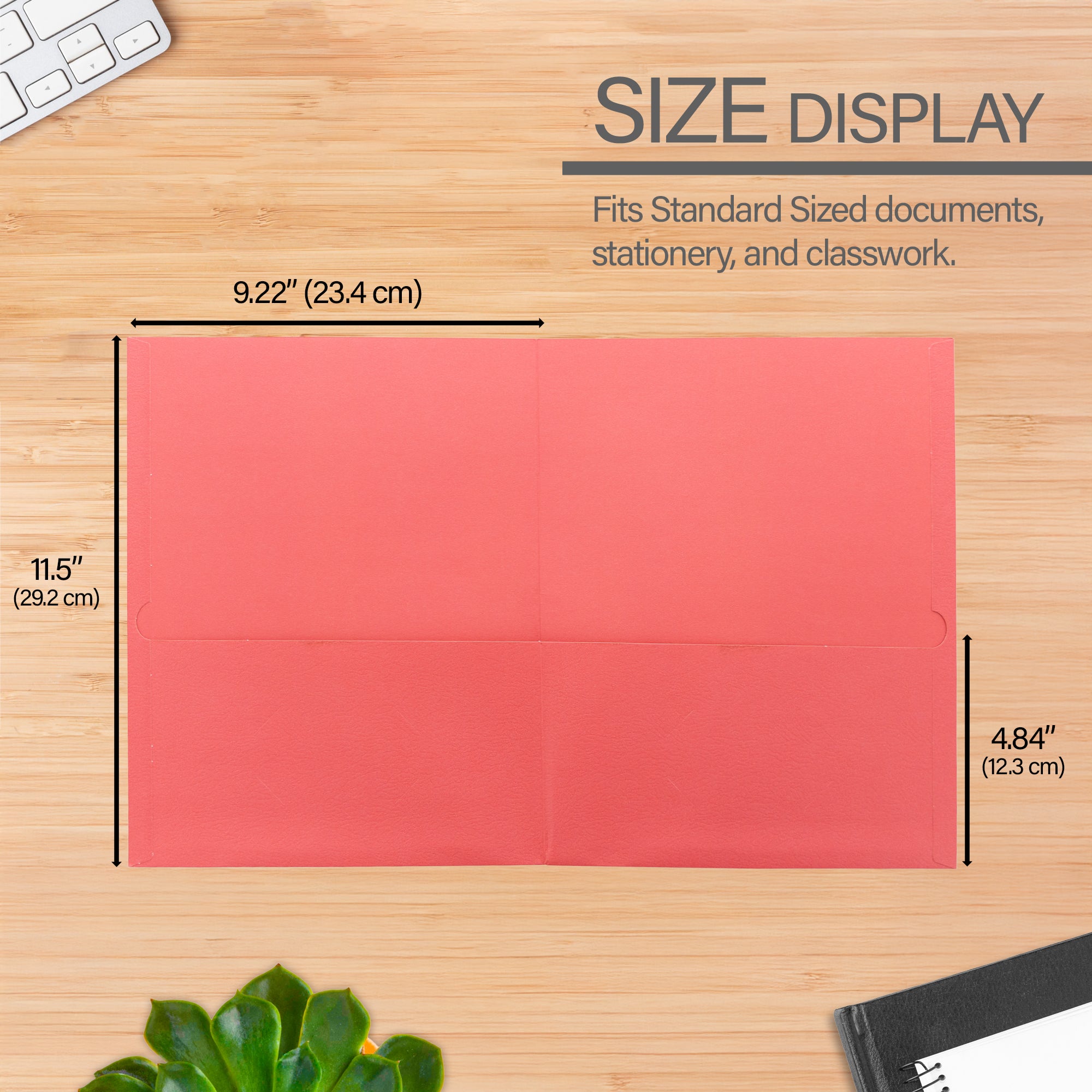 Premium Red Color 2-Pocket Portfolio (25/Box)