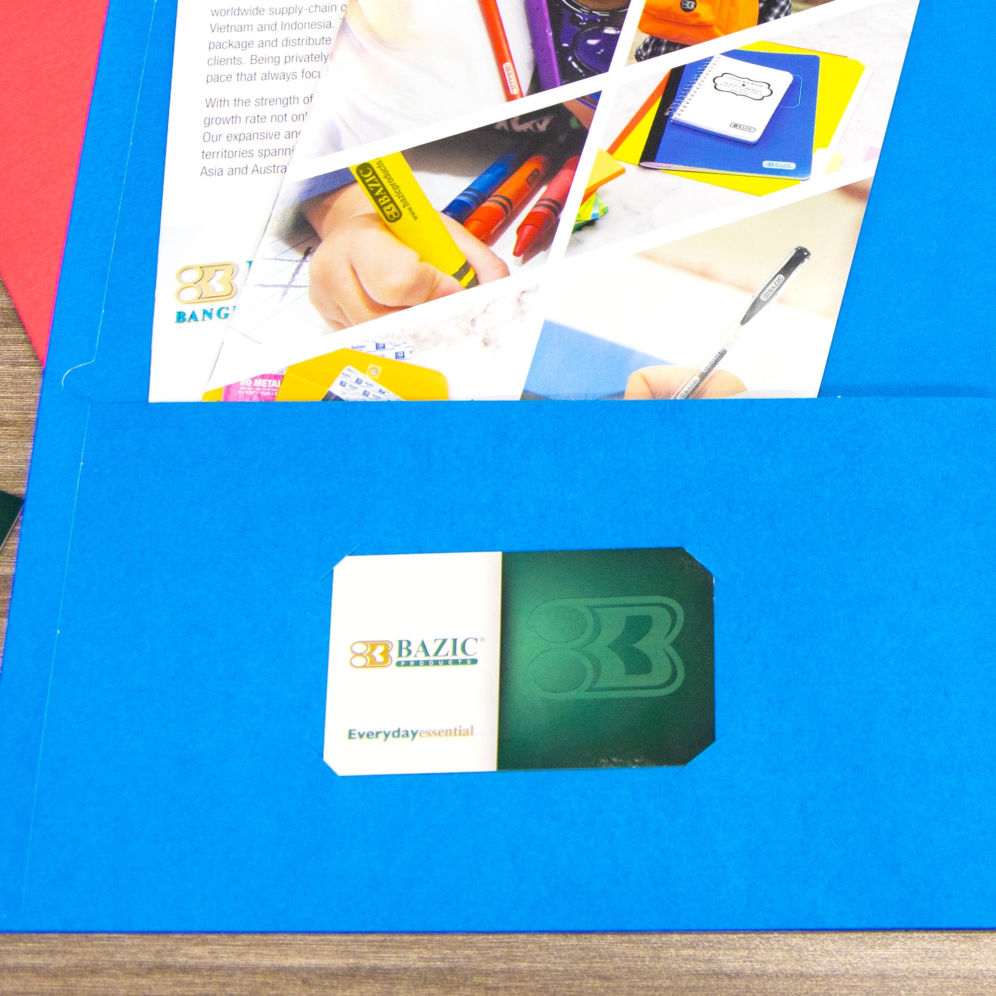 Premium Blue Color 2-Pocket Portfolio (25/Box)