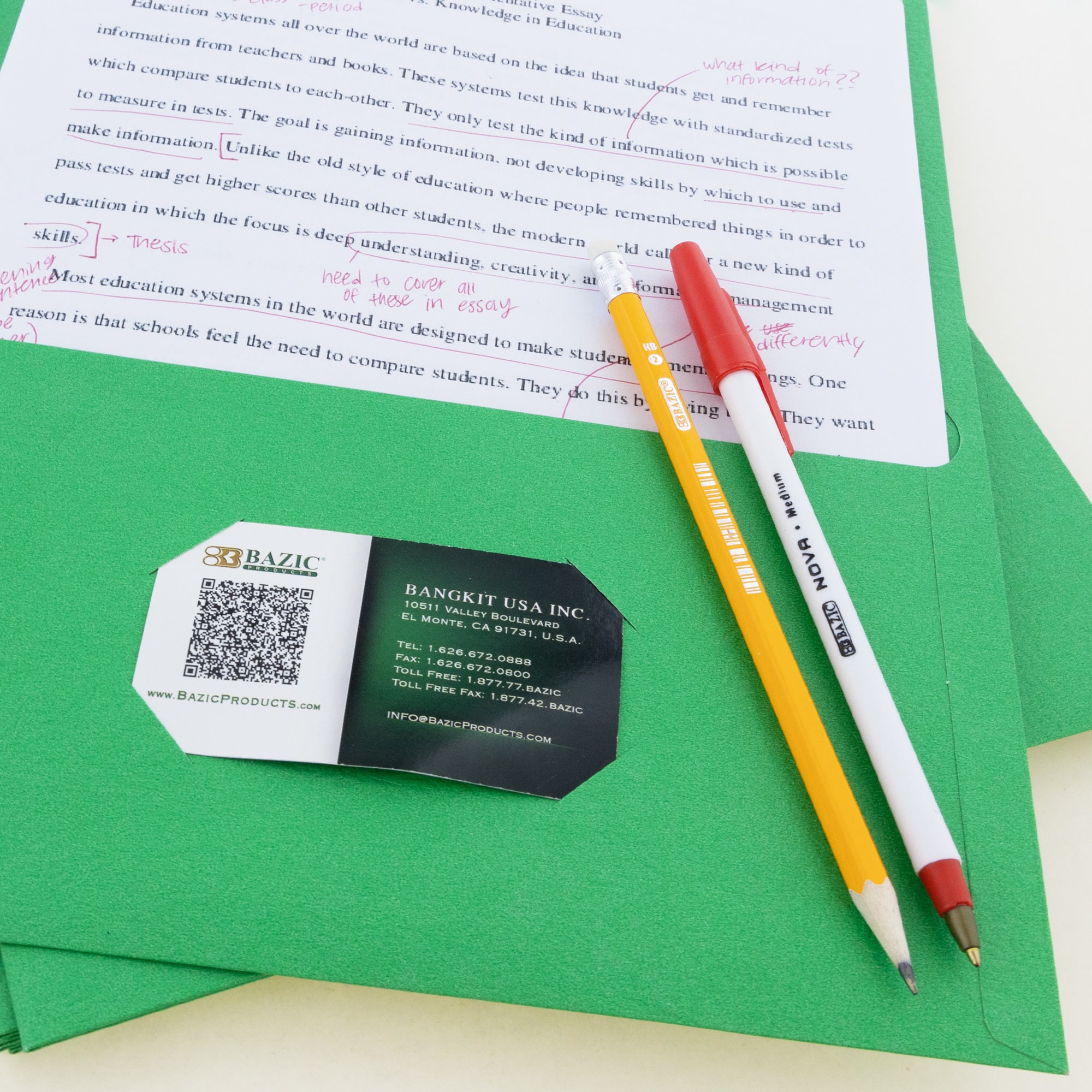 Premium Green Color 2-Pocket Portfolio (25/Box)