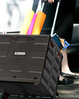 Foldable Rolling Cart w/ Lid Cover Black 16" X 18" X 15"