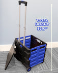 Foldable Rolling Cart w/ Lid Cover Blue 16" X 18" X 15"
