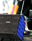 Foldable Rolling Cart w/ Lid Cover Blue 16" X 18" X 15"