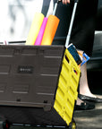 Foldable Rolling Cart w/ Lid Cover Yellow 16" X 18" X 15"