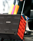 Foldable Rolling Cart w/ Lid Cover Red 16" X 18" X 15"