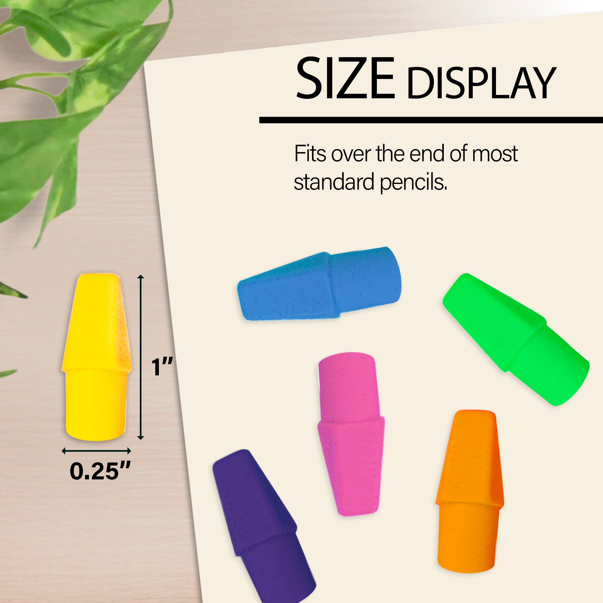 Neon Eraser Cap (50/Pack)