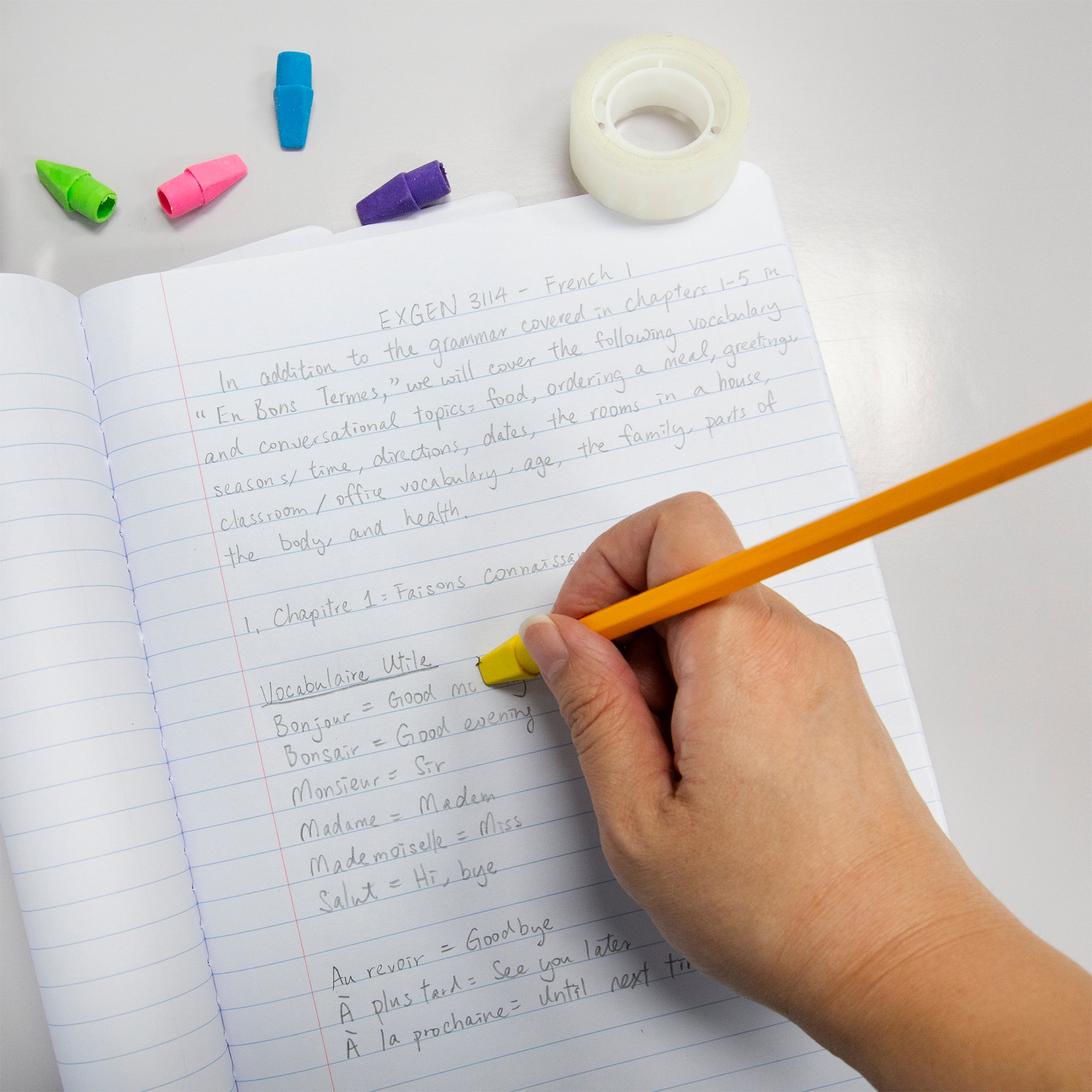 Neon Eraser Cap (50/Pack)