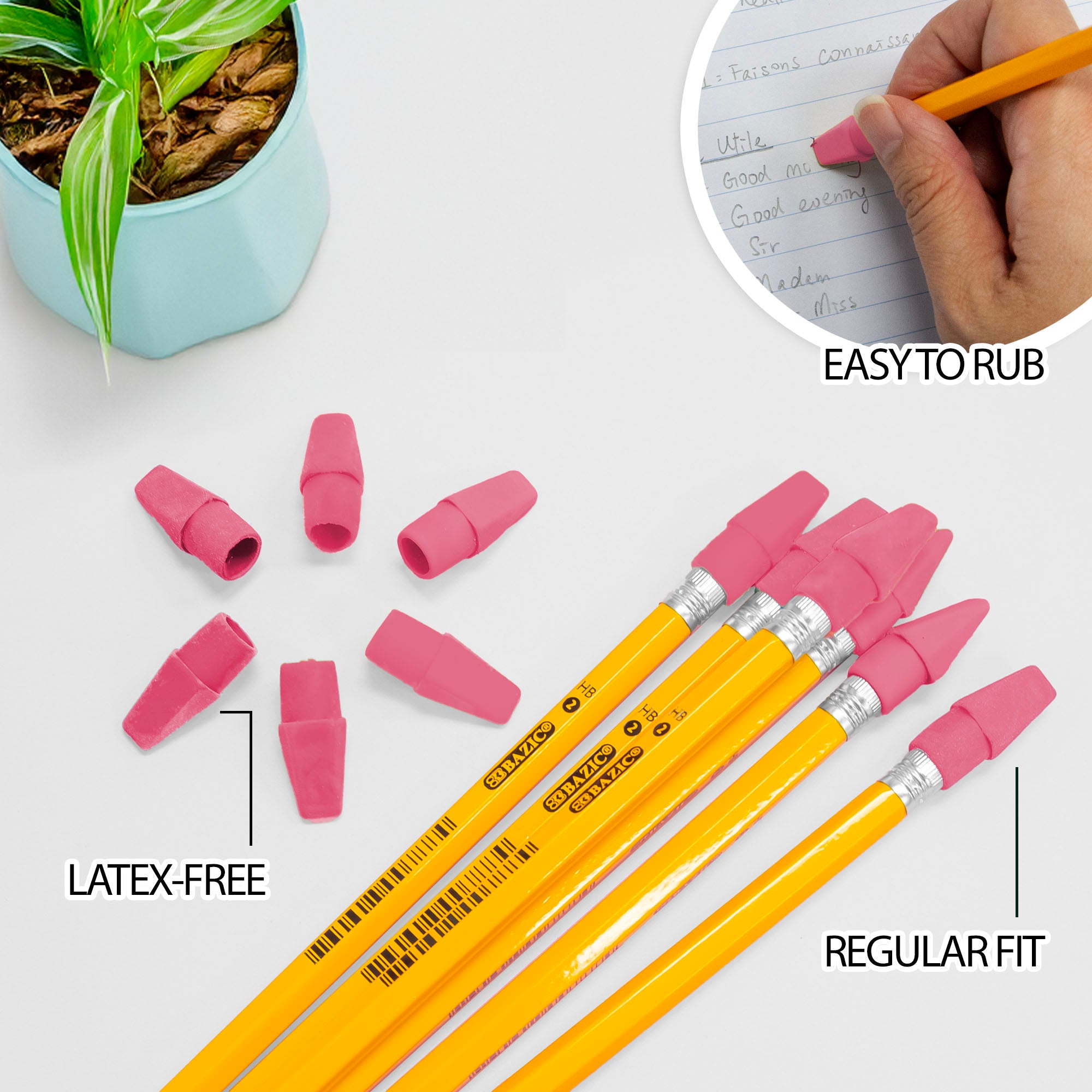 Pink Eraser Cap (20/Pack)