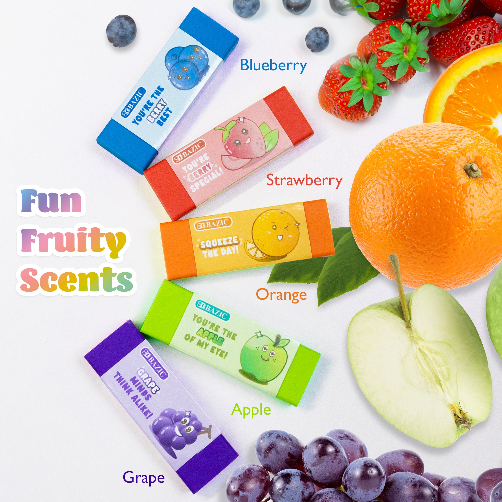 Tutti Frutti Scented Erasers (5/Pack)