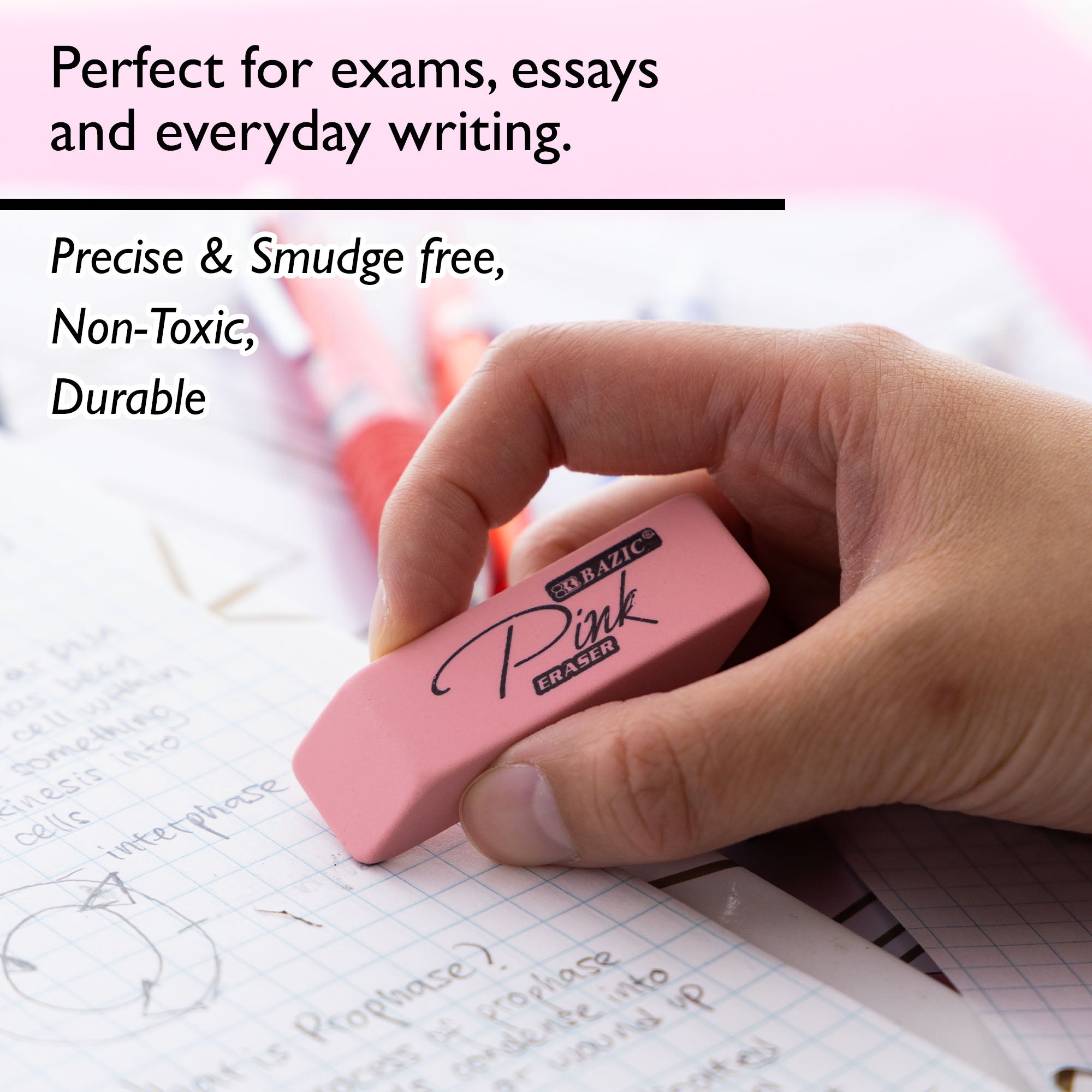 Pink Bevel Eraser
