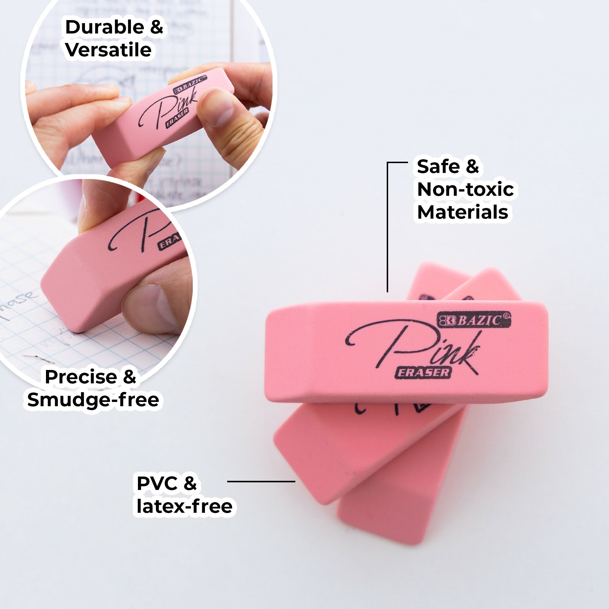 Pink Bevel Eraser