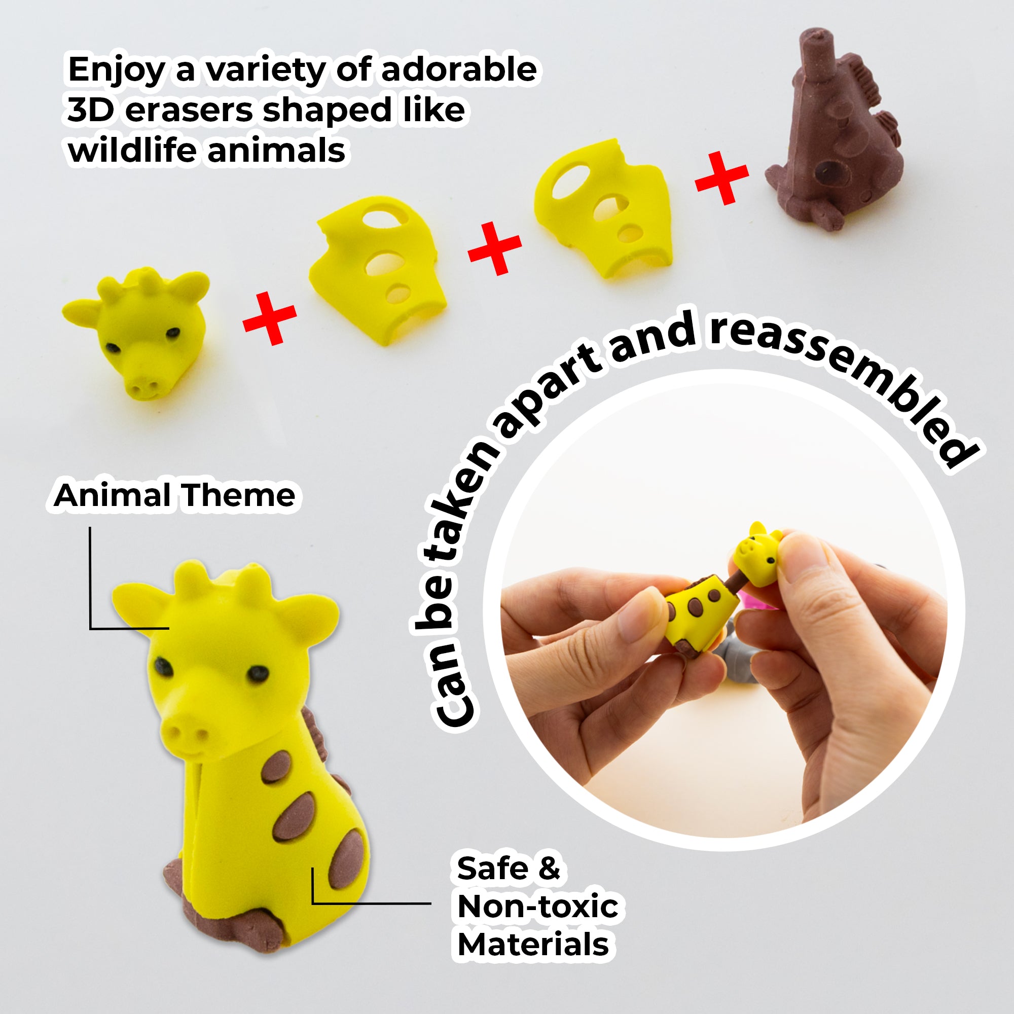 Wildlife Adventures 3D Eraser Sets