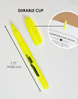 Yellow Pen Style Fluorescent Highlighters w/ Pocket Clip (5/Pack)