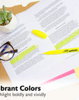 Yellow Pen Style Fluorescent Highlighters w/ Pocket Clip (5/Pack)