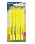 Yellow Pen Style Fluorescent Highlighters w/ Pocket Clip (5/Pack)