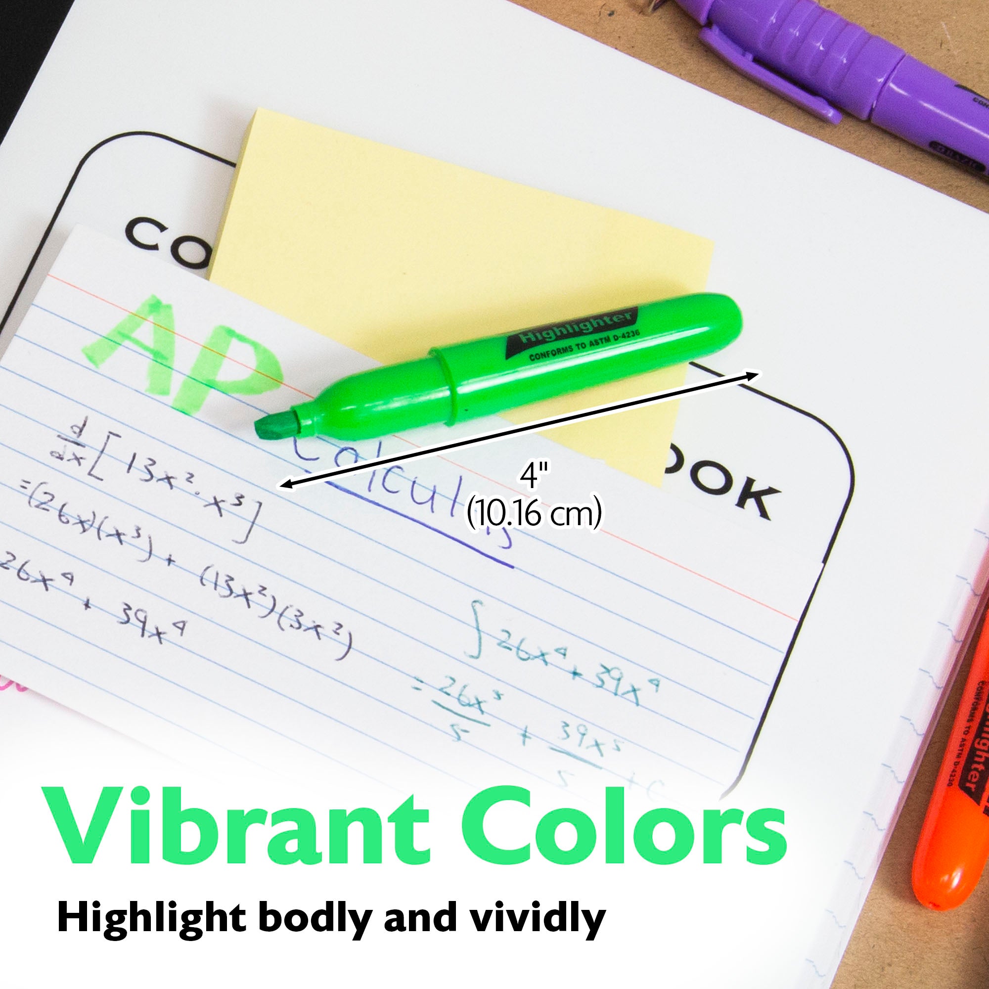 Mini Fluorescent Highlighters w/ Cap Clip (5/Pack)