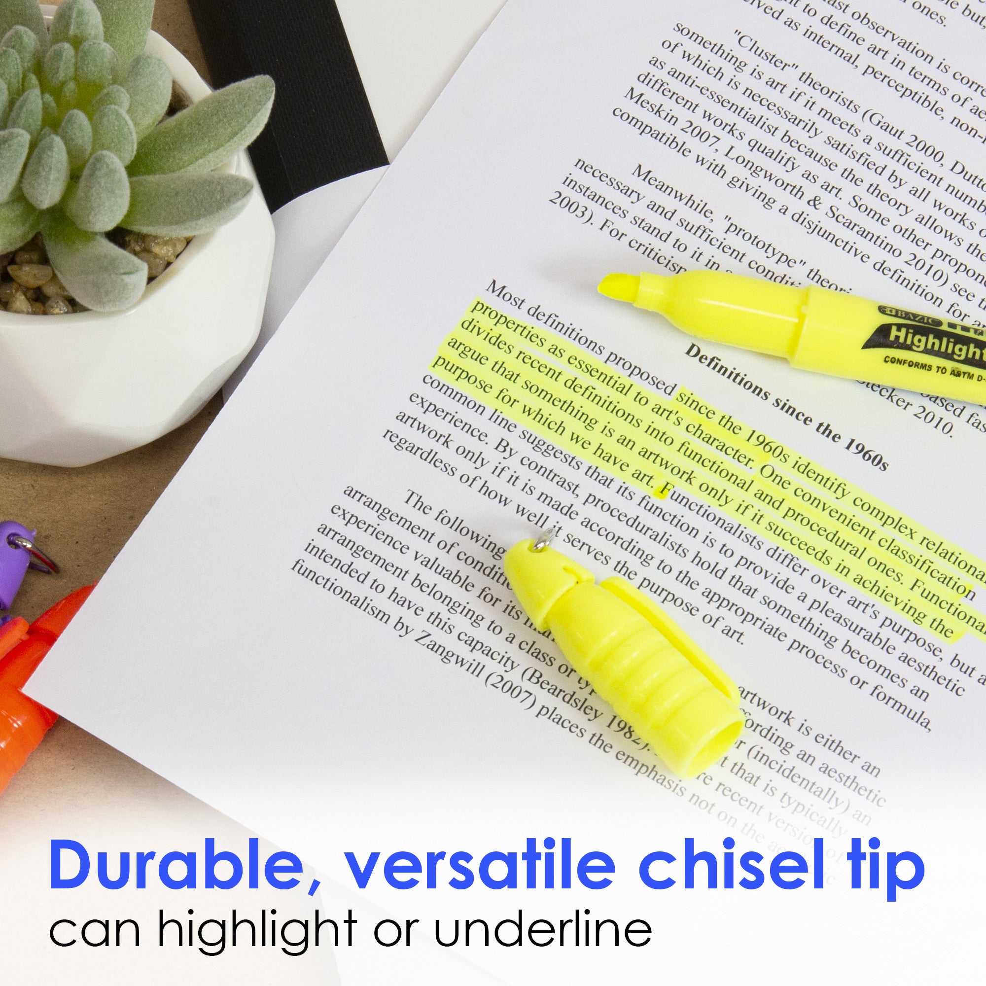 Mini Fluorescent Highlighters w/ Cap Clip (5/Pack)