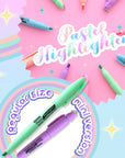 Pen Style Pastel Highlighters w/ Pocket Clip (5/Pack)