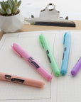 Pen Style Pastel Highlighters w/ Pocket Clip (5/Pack)