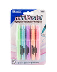 Mini Pastel Highlighters w/ Cap Clip (5/Pack)