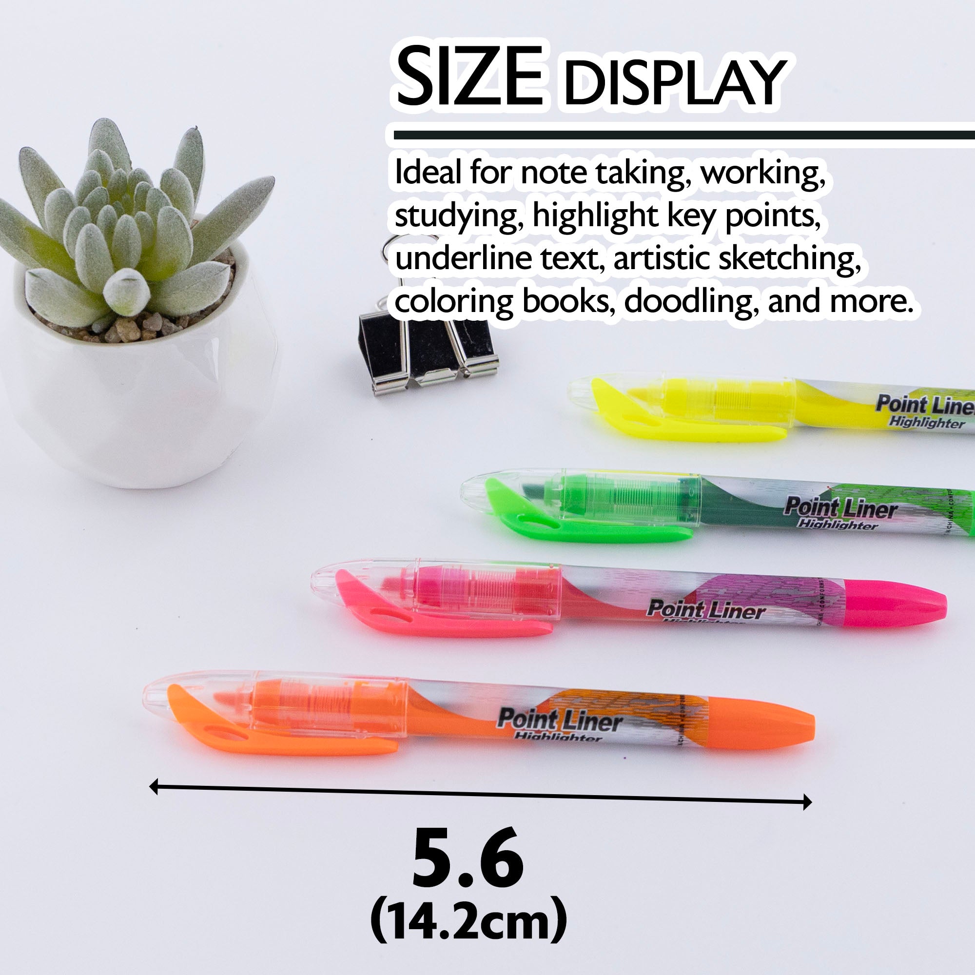 Pen Style Fluorescent Color Liquid Highlighters (4/Pack)
