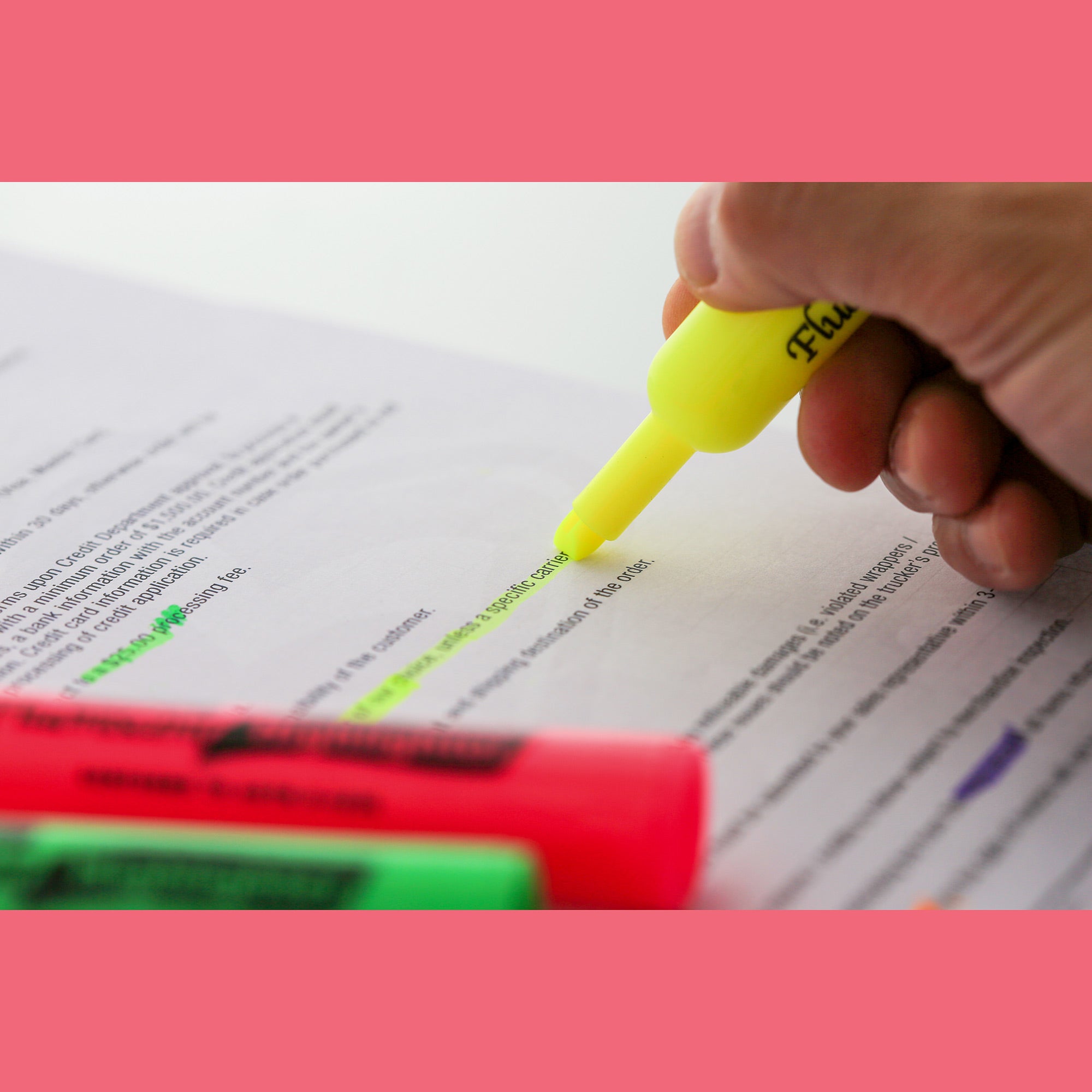 Desk Style Fluorescent Highlighters (3/Pack)