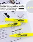 Yellow Desk Style Fluorescent Highlighters (3/Pack)