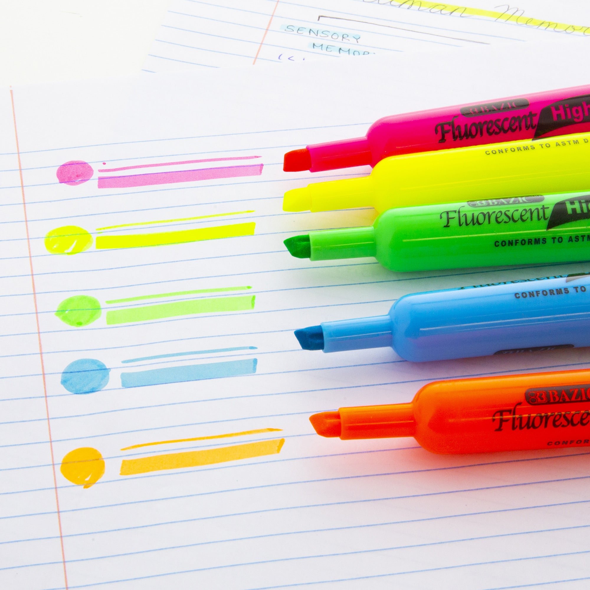 Desk Style Fluorescent Highlighters (12/Box)