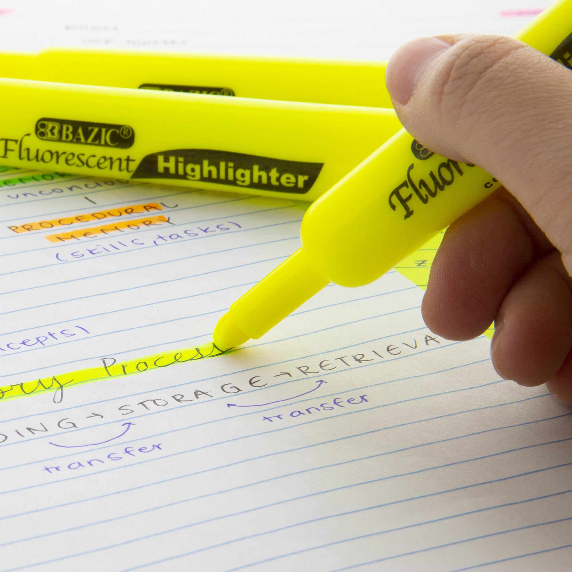 Desk Style Fluorescent Highlighters (12/Box)