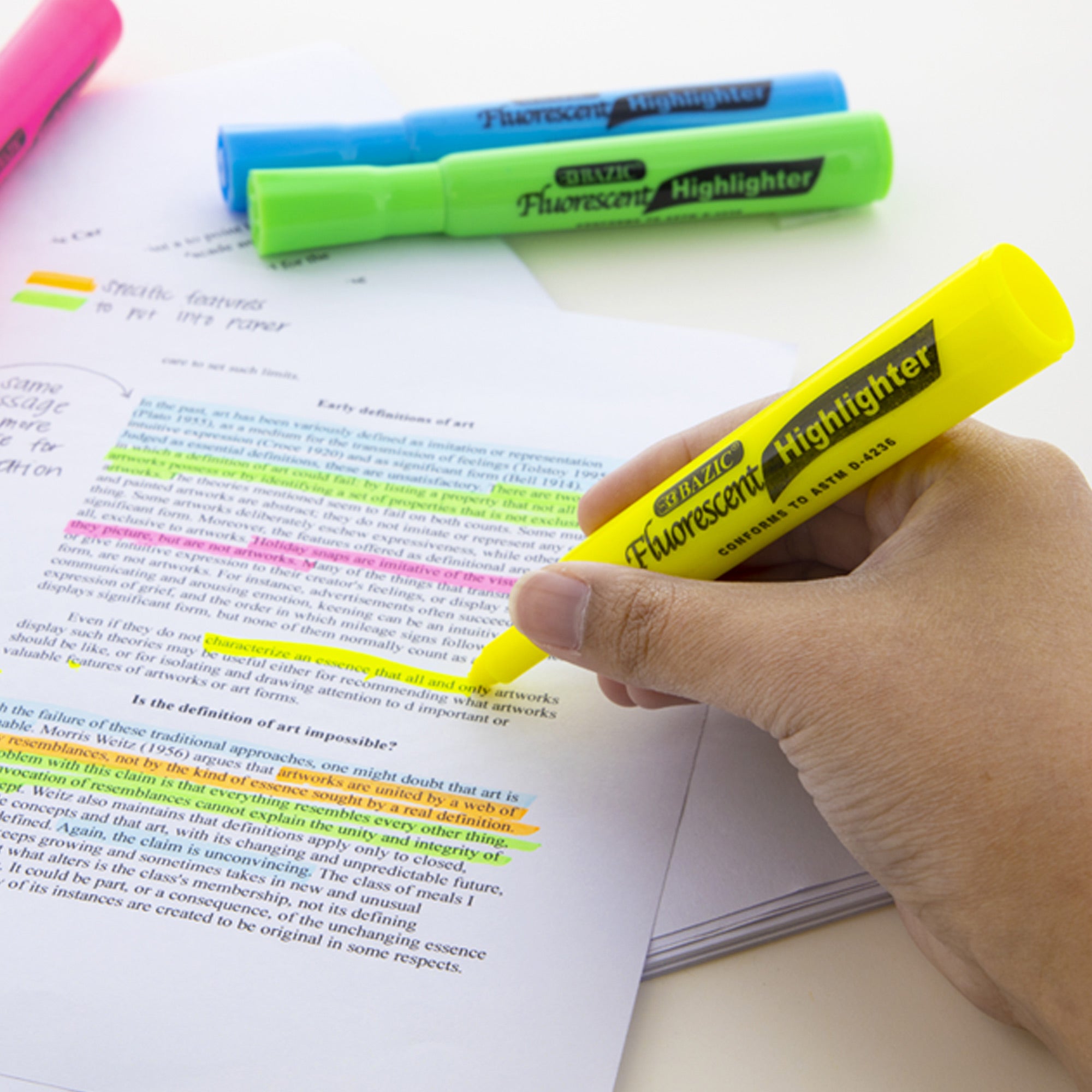 Desk Style Fluorescent Highlighters (12/Box)