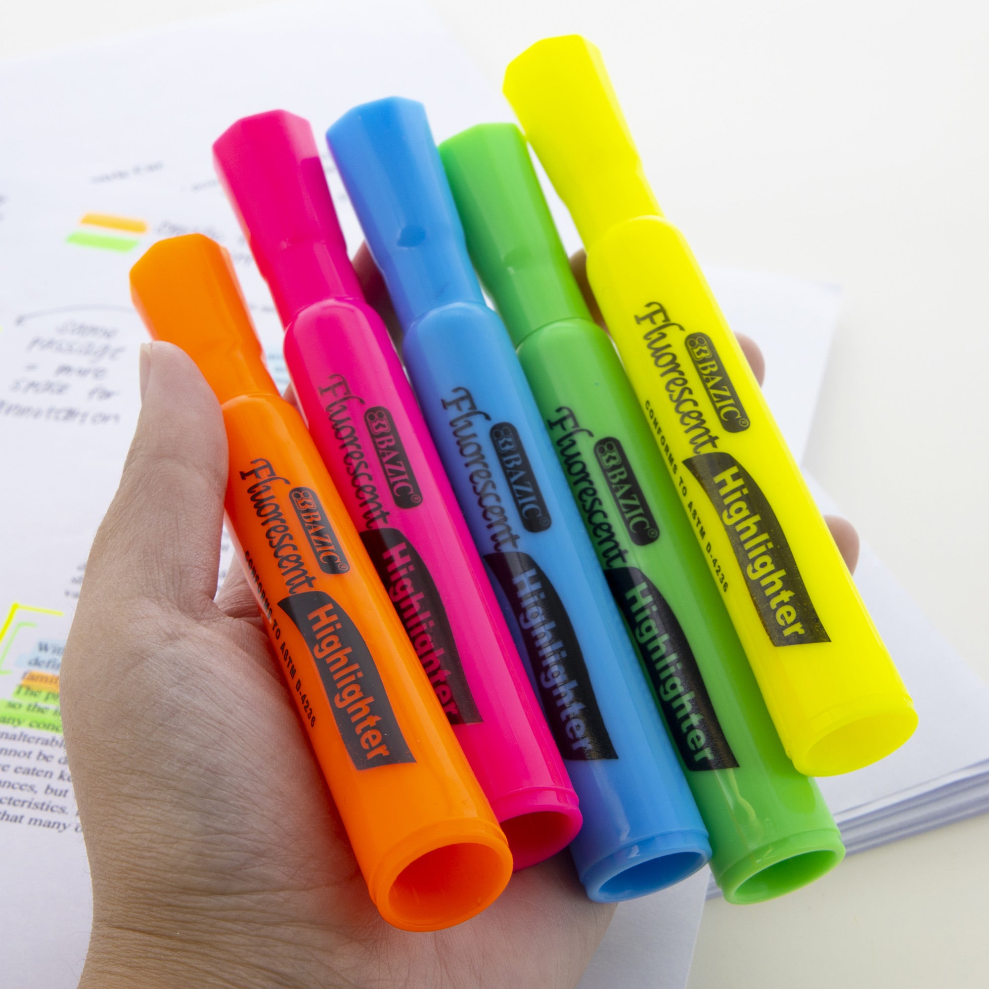 Desk Style Fluorescent Highlighters (12/Box)