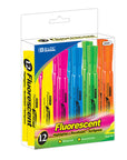 Desk Style Fluorescent Highlighters (12/Box)