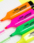 Fluorescent Highlighters w/ Pocket Clip (3/Pack)