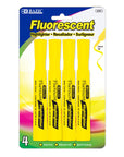 Yellow Desk Style Fluorescent Highlighters (4/Pack)