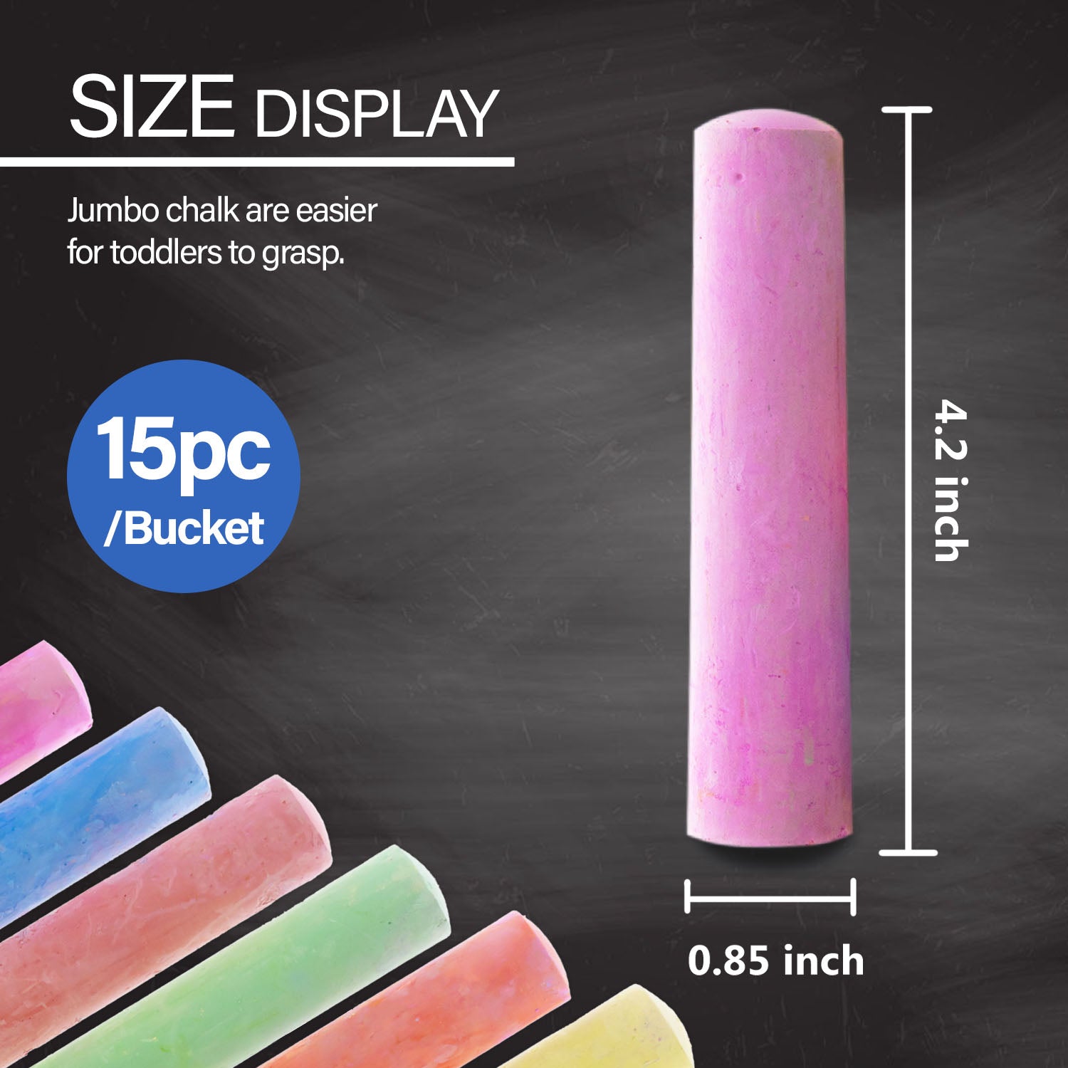 Jumbo Color Chalk (15/Bucket)