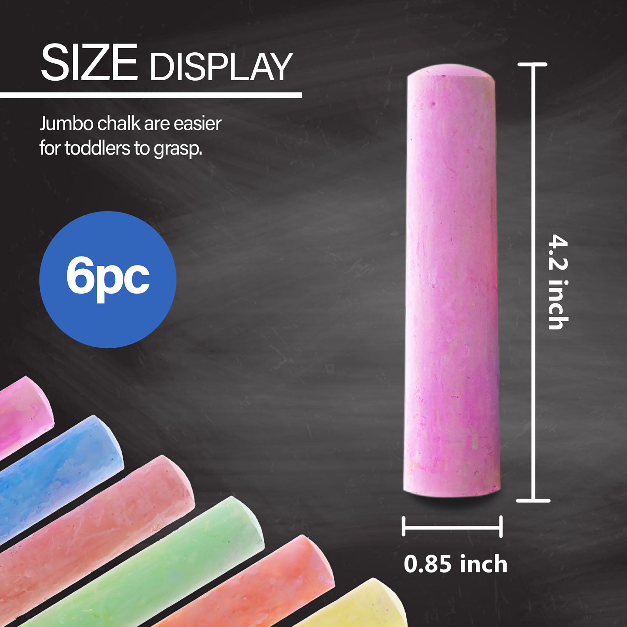 6 Jumbo Sidewalk Chalks