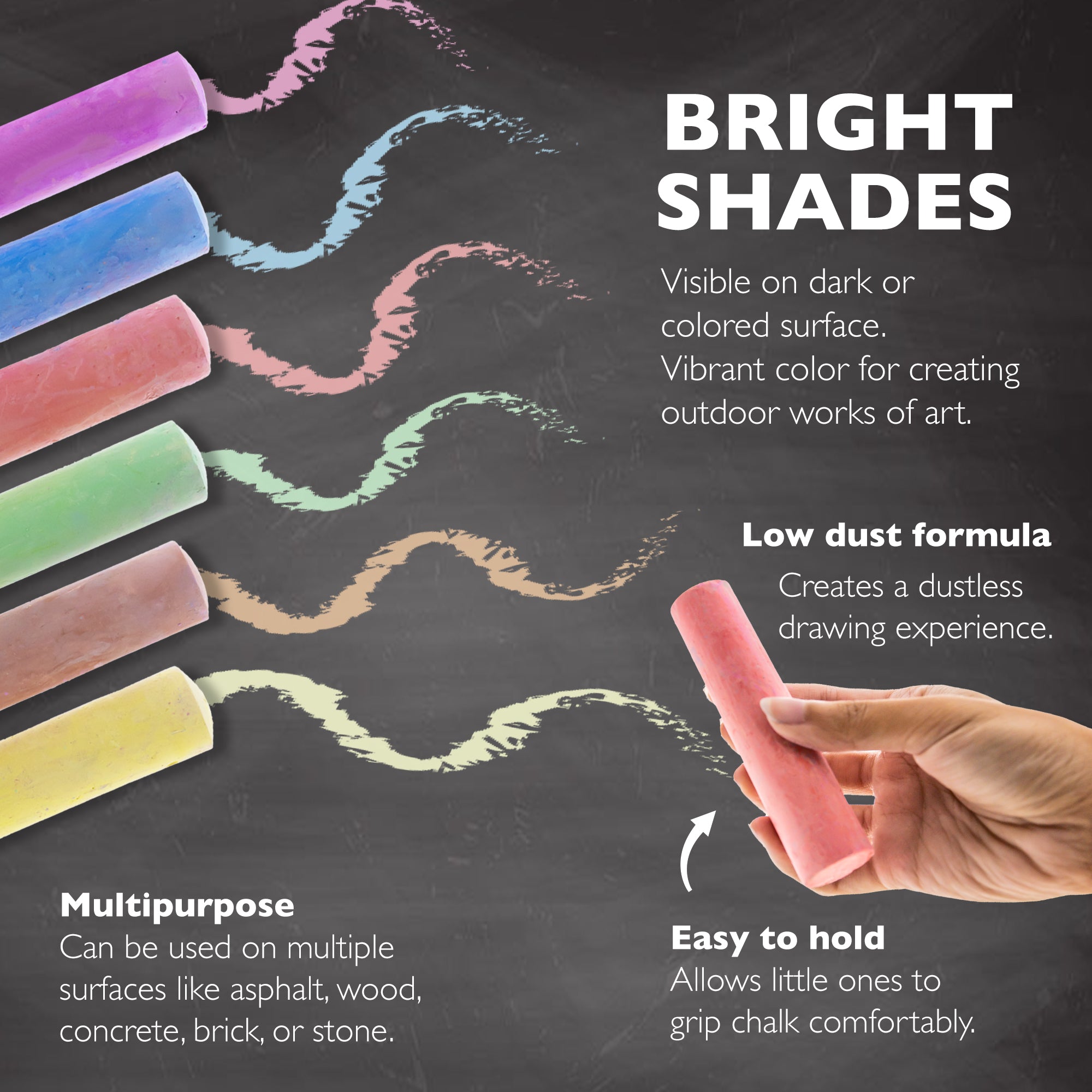 6 Jumbo Sidewalk Chalks