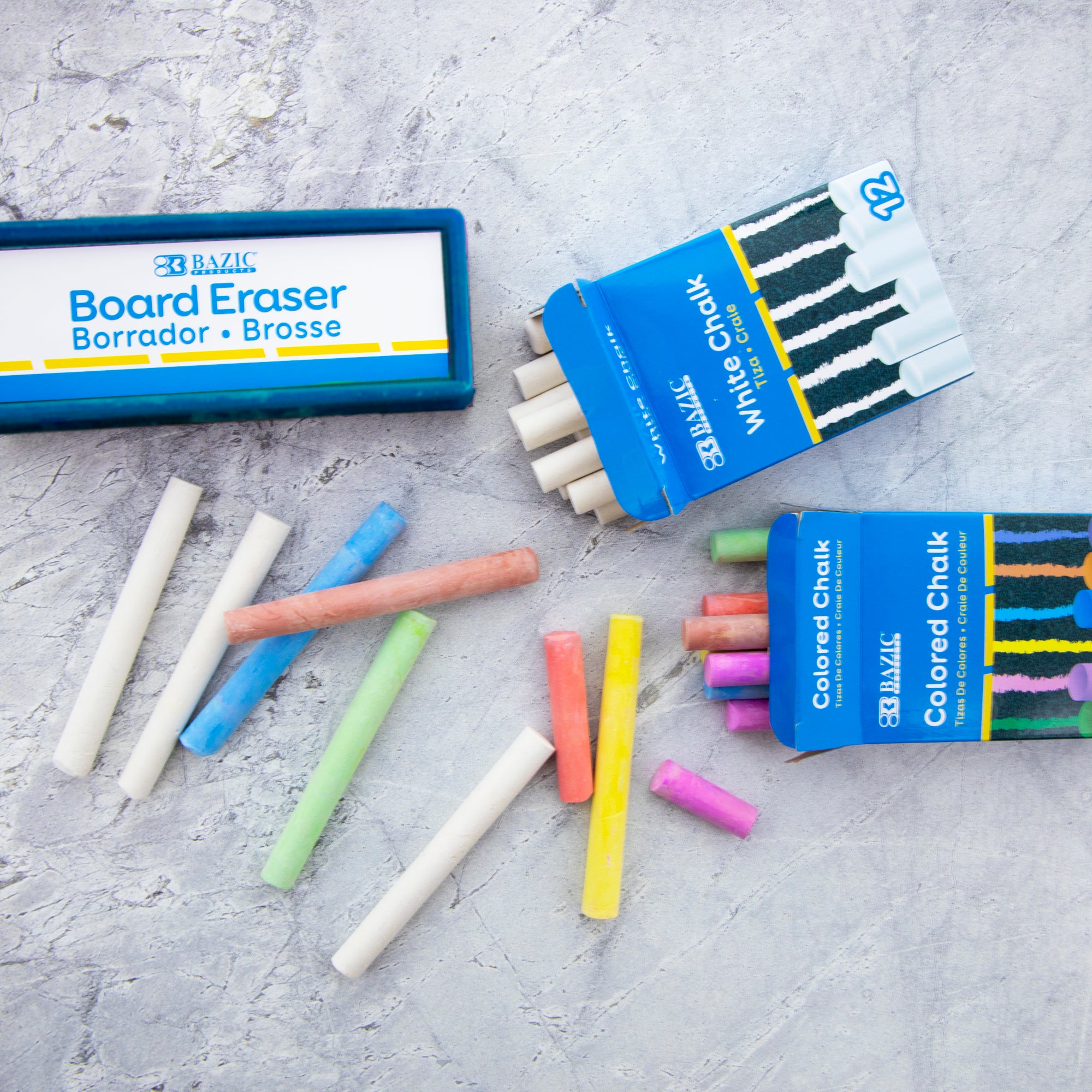 12 Color & 12 White Chalk w/ Eraser Set