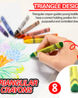 8 Color Premium Jumbo Triangle Crayons